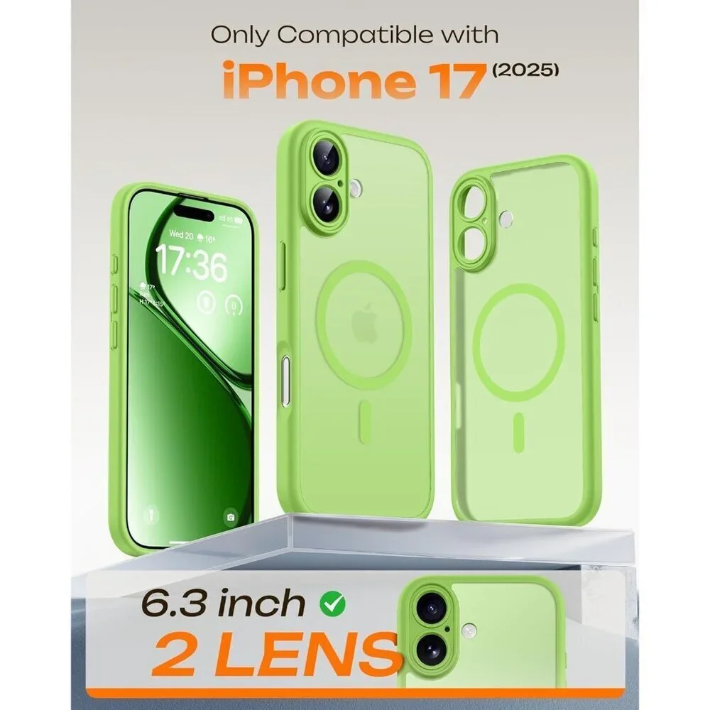 Light Green Iphone 17 Pro Max Full Camera Protection Translucent Mate Phone Case